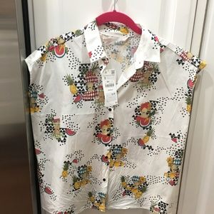 Zara TRF Collection cap-sleeve white blouse